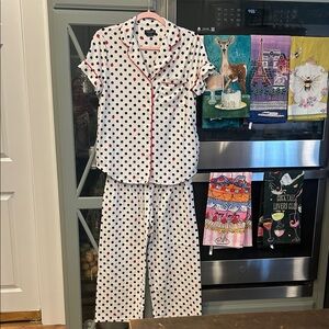 Kate Spade Black and White Polka Dot Lady Bug Pajama Set